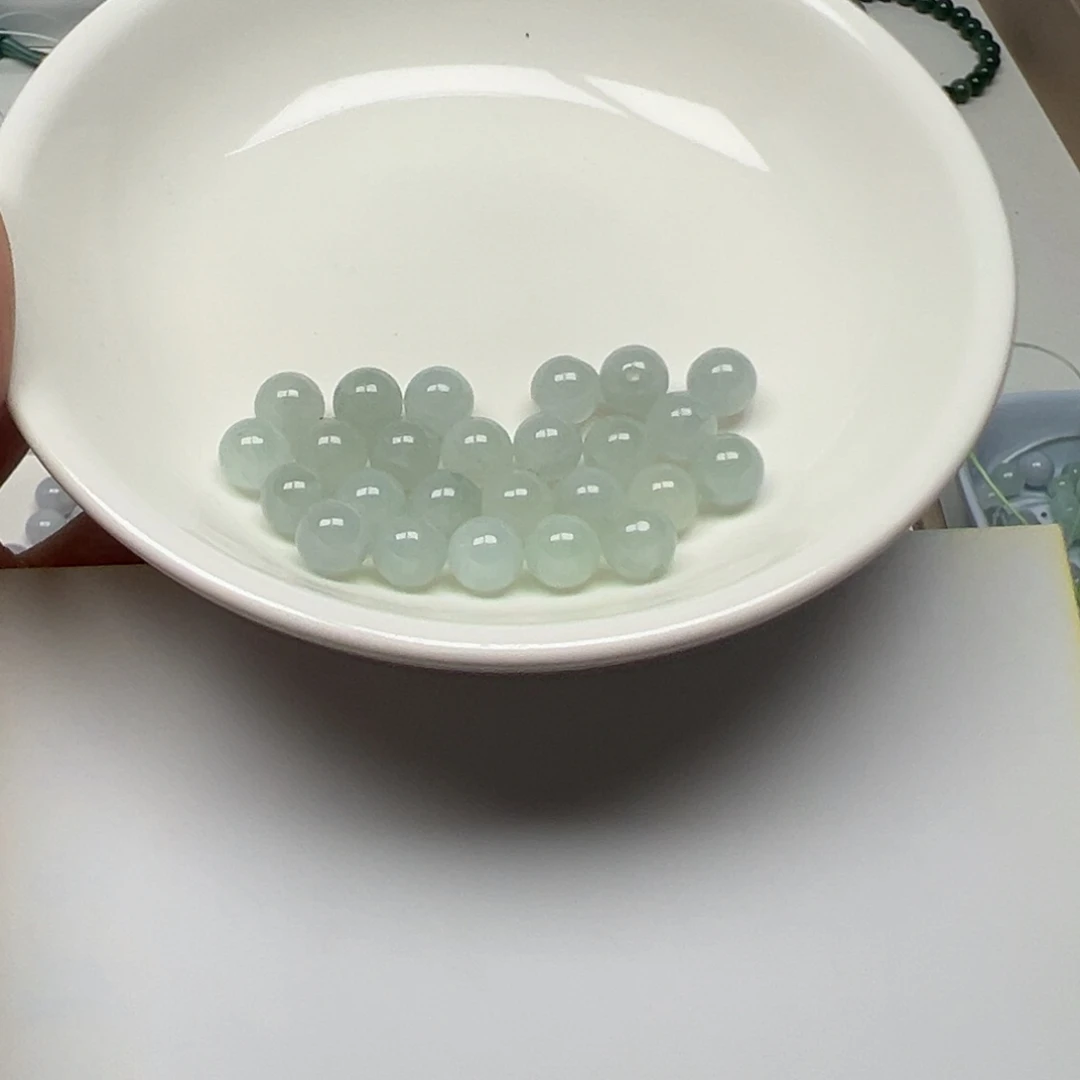 翡翠散珠婷**美纯天然缅甸翡翠A货卡7，25颗分3单