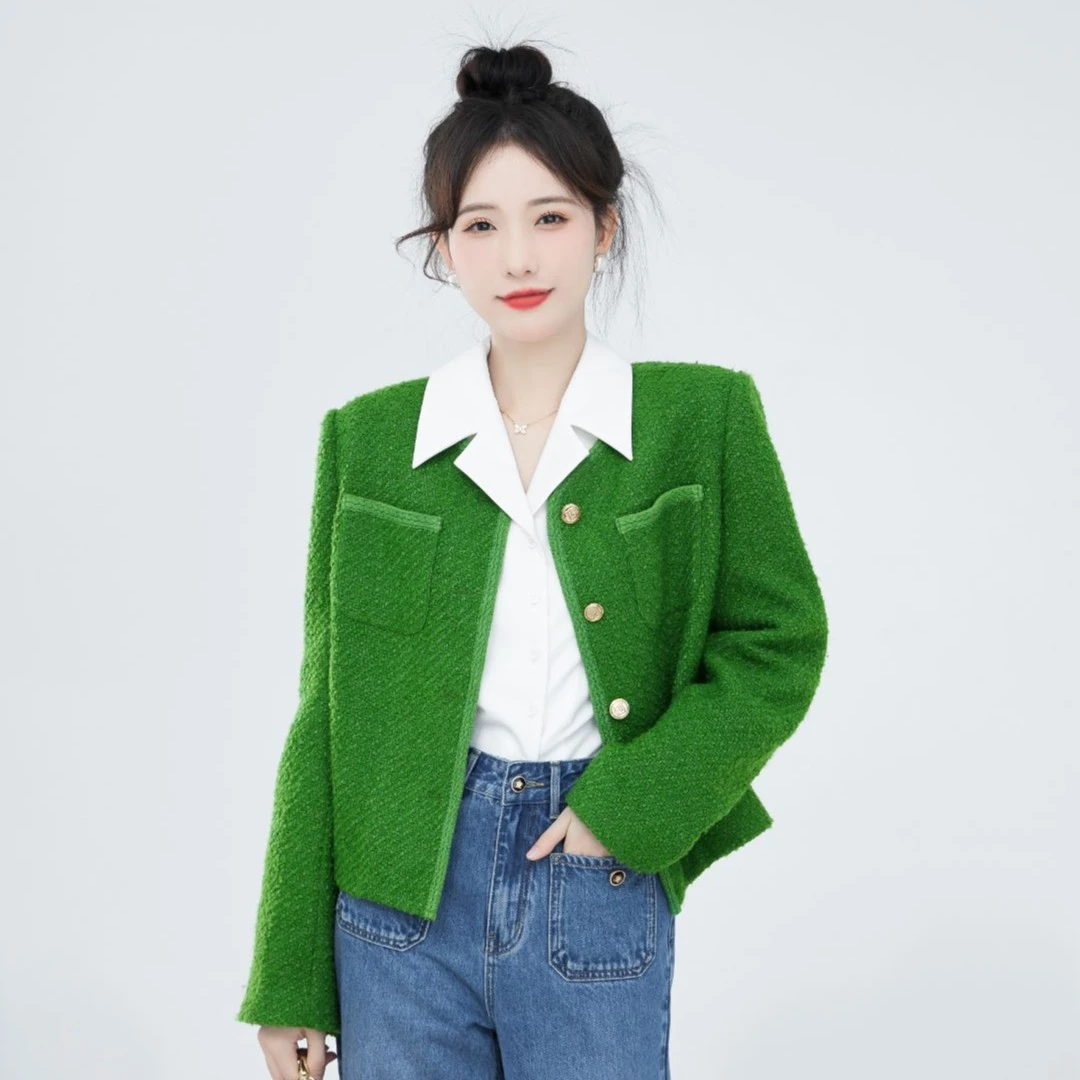 凯哥福利【绿色开衫】精致气质外套S2022121512