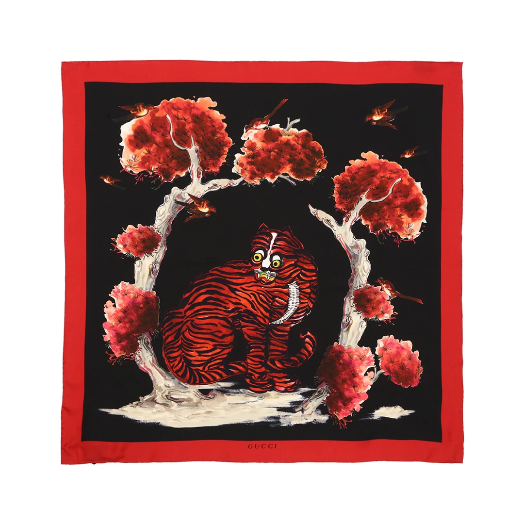 99新 GUCCI/古驰 gucci 印花丝巾P243975100
