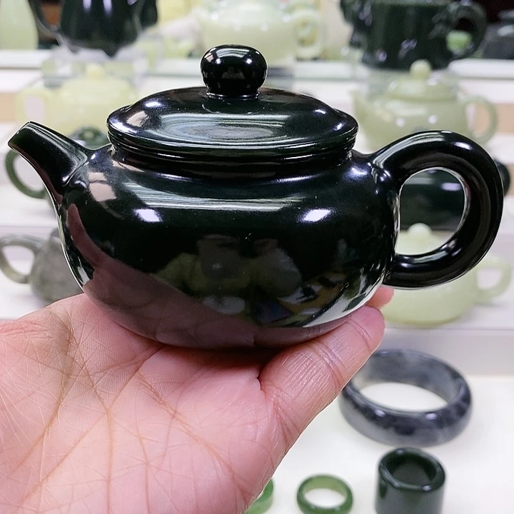 未镶嵌和田玉挂件茶壶220m l
