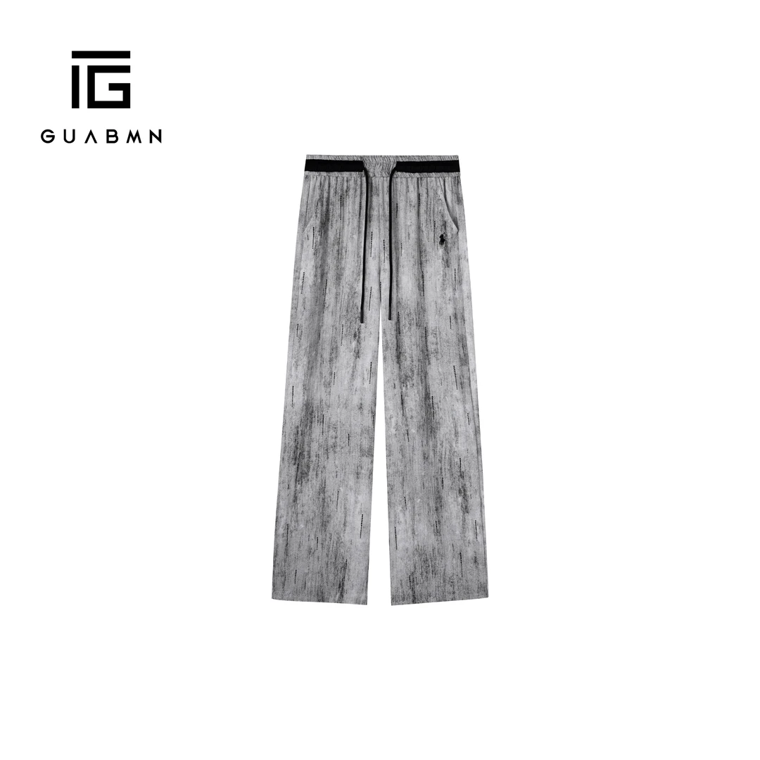 GUABMN2025夏季新款水墨扎染阔版直筒阔腿裤百搭夏日穿搭 5109