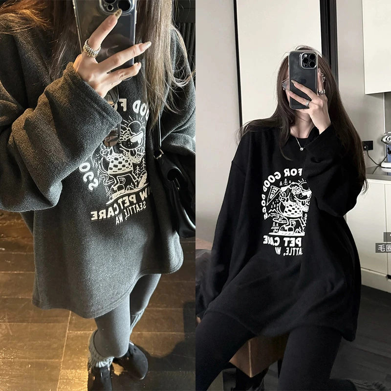 【mimius】七七 加厚毛圈小狗印花圆领长袖上衣 G10405