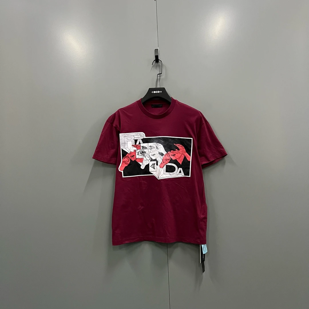 99新 Prada/普拉达 711 动漫涂鸦短袖 M码 206699