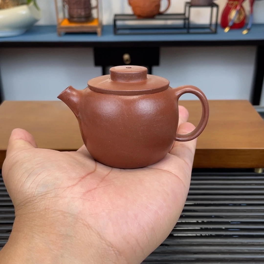 茶壶紫砂紫泥巨轮130cc