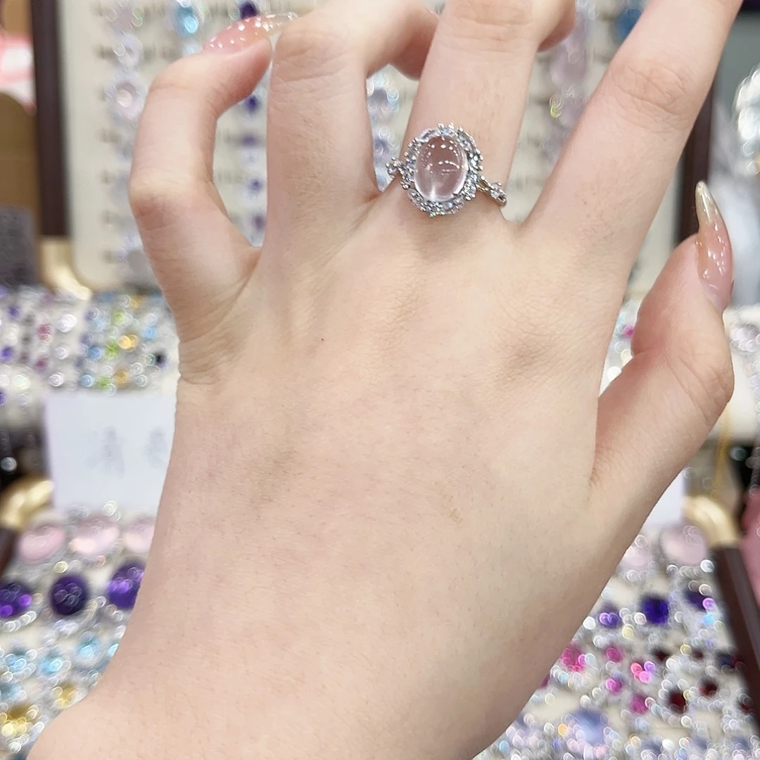 银S925镶嵌戒指烟晶