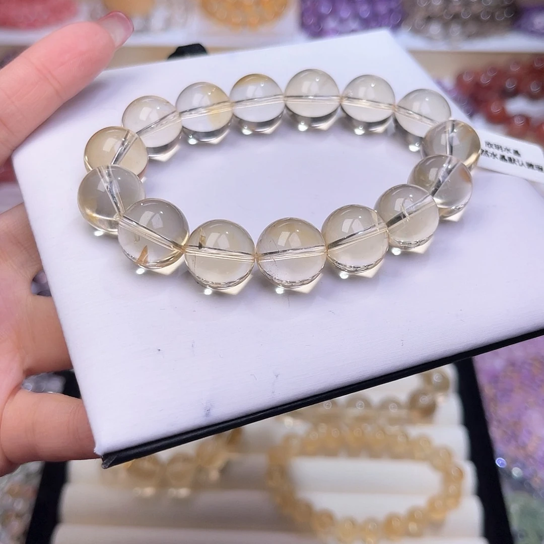 水晶手串未镶嵌m****.天然水晶14mm