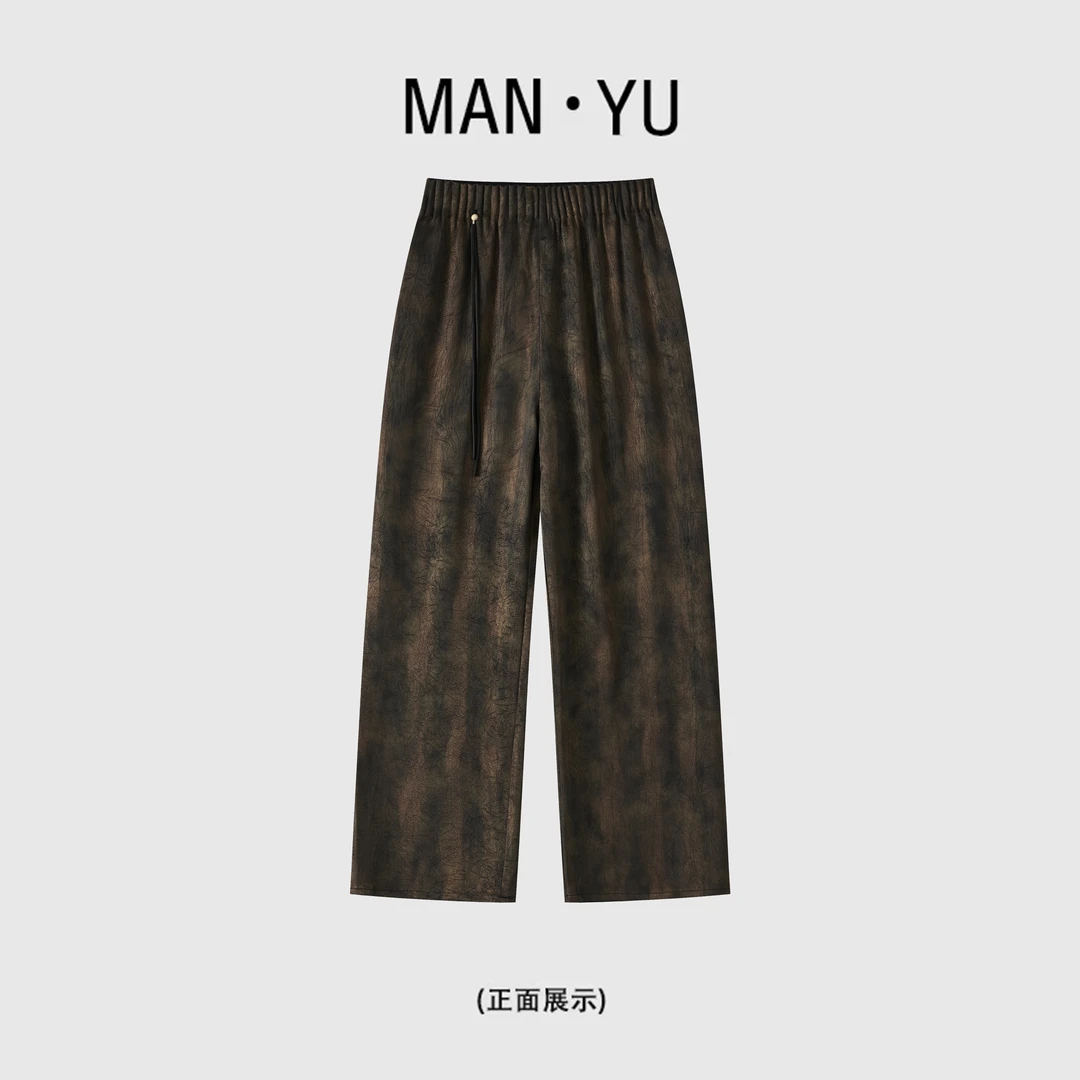 【花花专属】原创设计 2025早春新款鎏金新中式重磅老料休闲裤9503