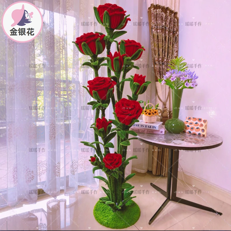 巨型落地玫瑰 扭扭棒手工DIY材料包加密1225
