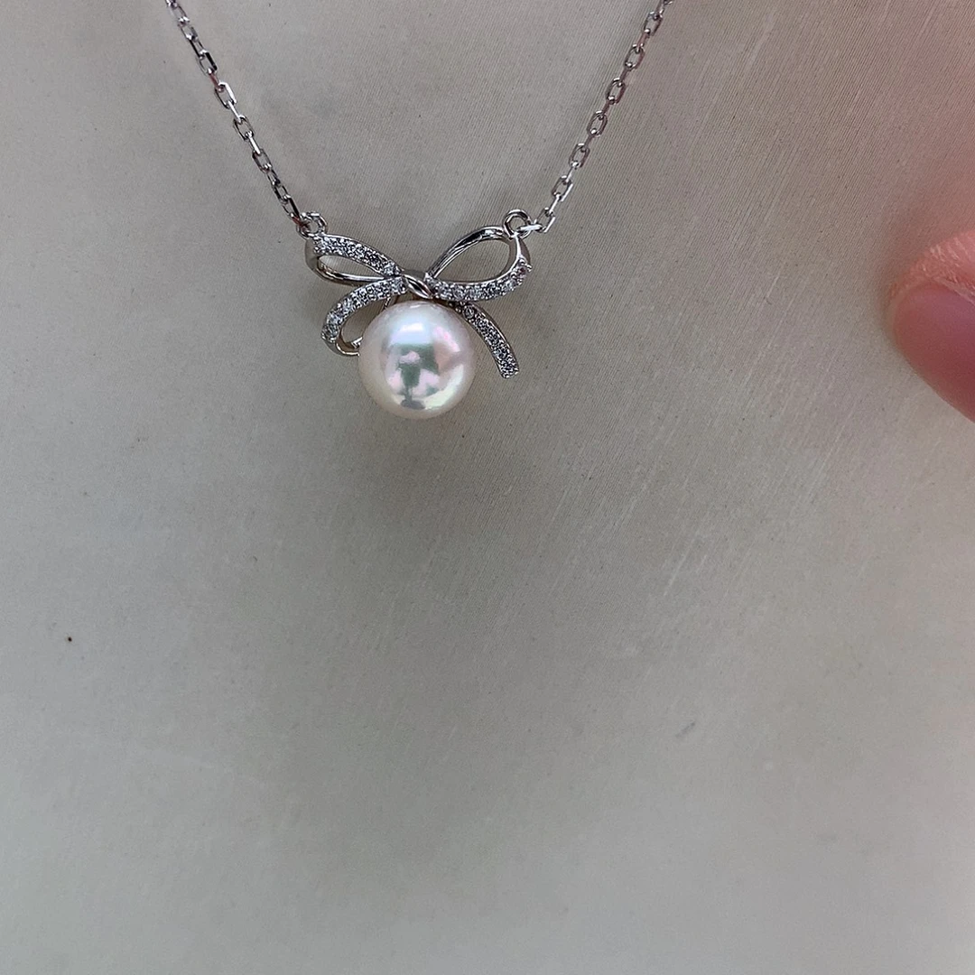 海水珍珠颈饰银S925镶嵌7.5-8mm ak