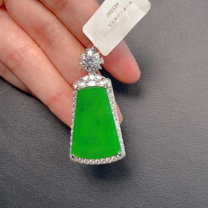 翡翠银S925镶嵌吊坠(不含链)