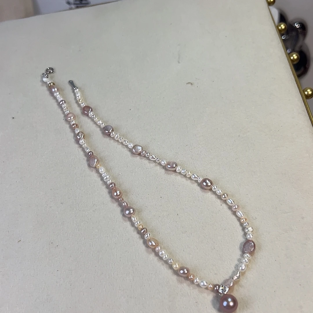 银S925镶嵌时尚设计款淡水珍珠淡水珍珠