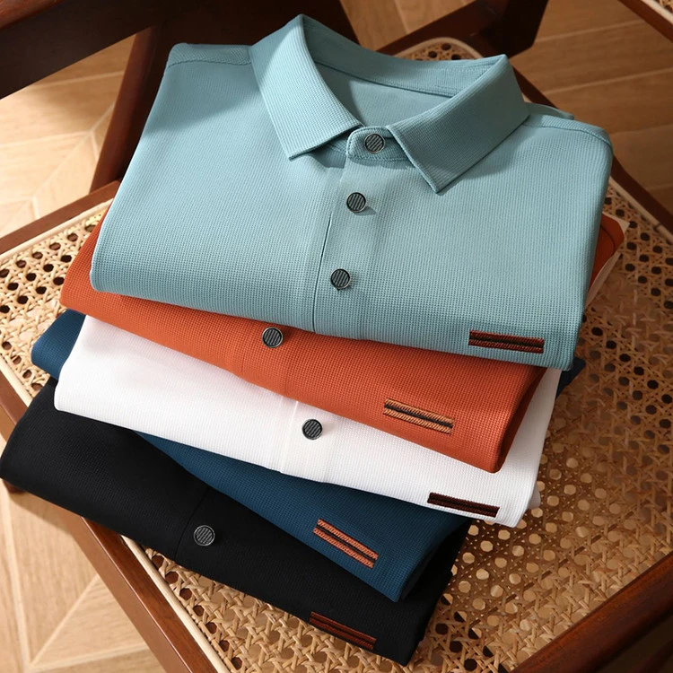 【锦氨无痕polo衫】男士短袖t恤夏季高端休闲宽松上衣免烫凉感透气