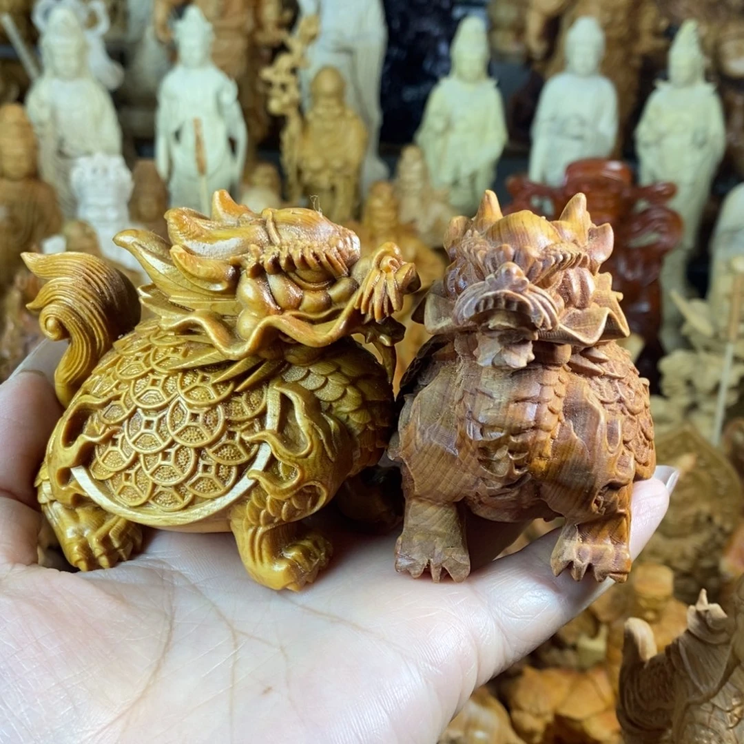 木崖柏8.5龙龟一对微瑕