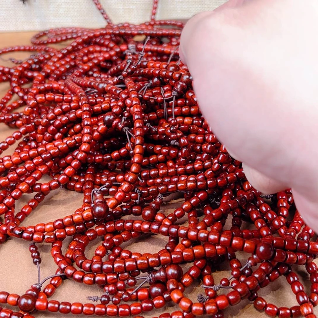 小叶紫檀手串/手链56鳞底金星108颗