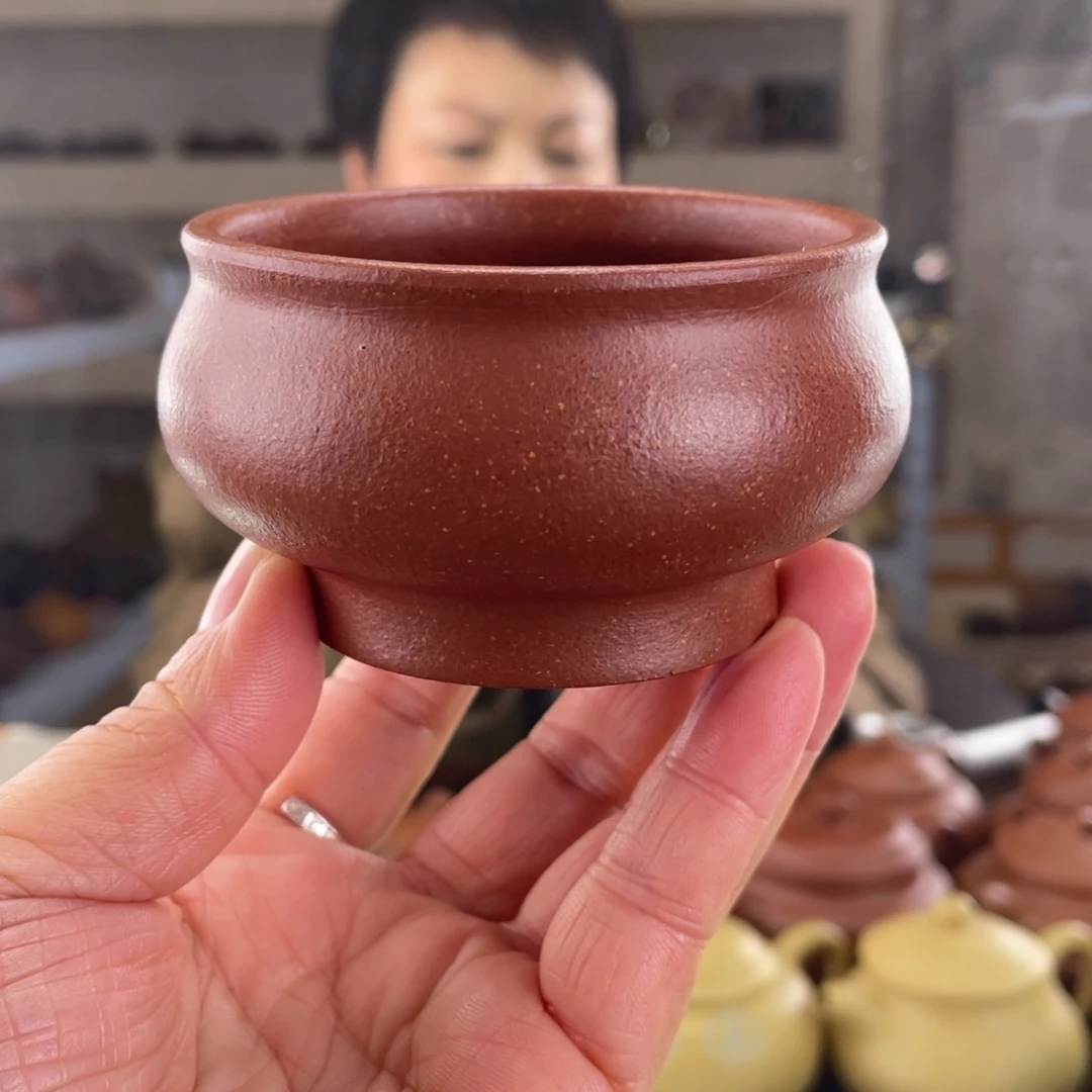 茶壶紫砂全手工挑纯红降坡主人杯100cc