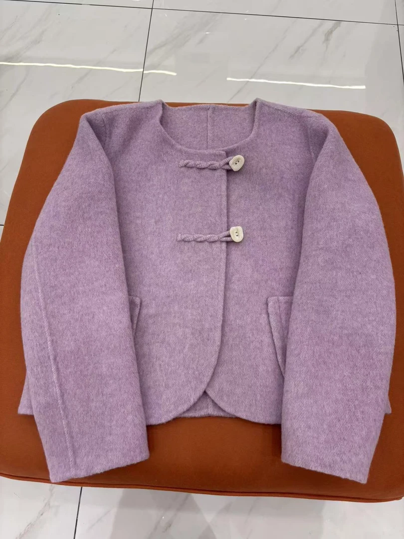 2025时尚新款小香风双面羊毛大衣