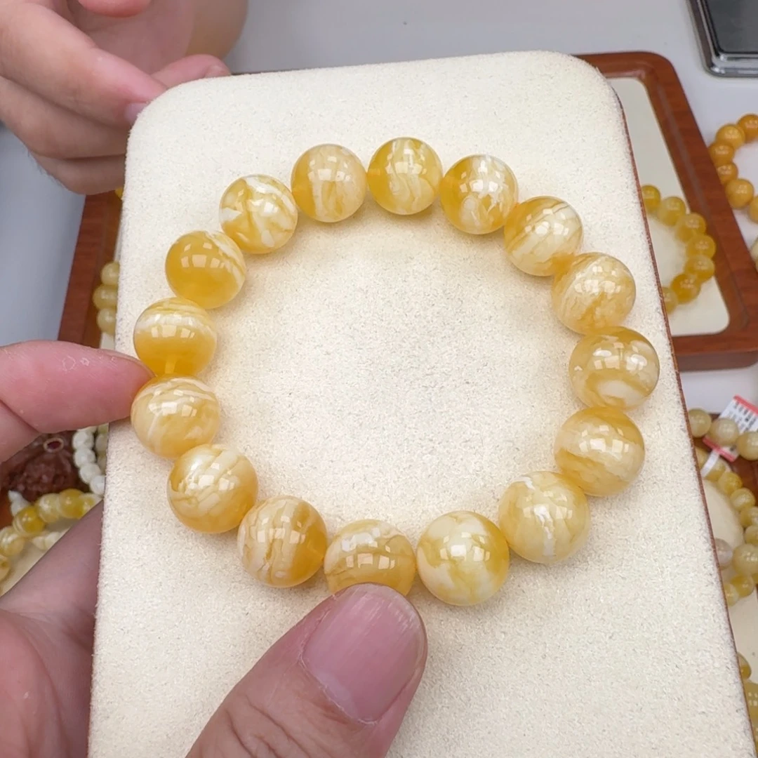 琥珀未镶嵌手链蜜蜡手串
