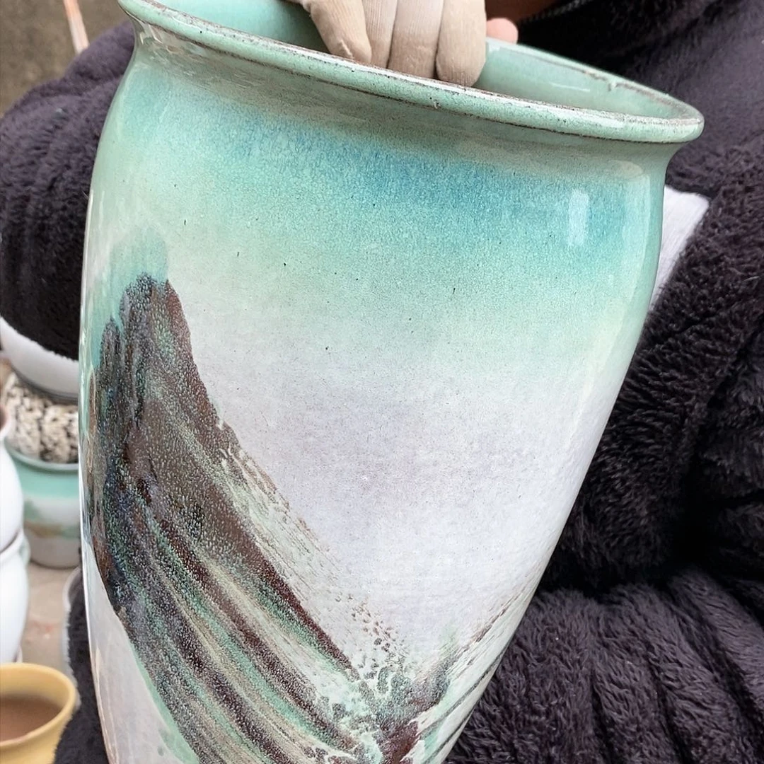 紫砂花盆瑕疵口20高31