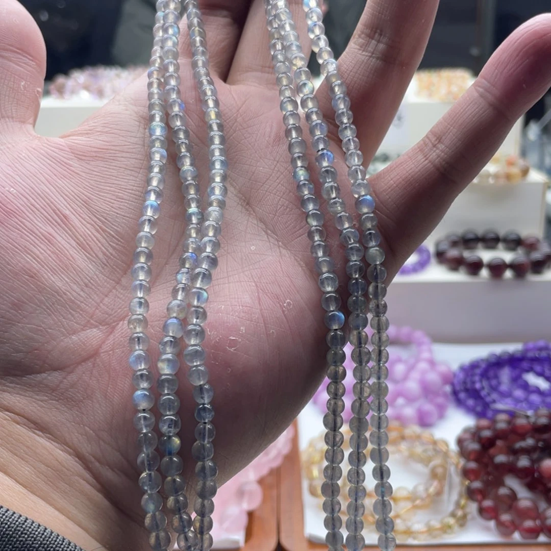 水晶未镶嵌手串灰月光多圈