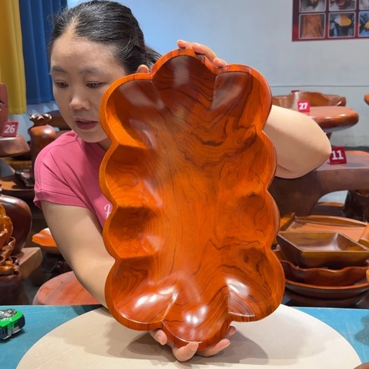 木香樟实木花边长果盘
