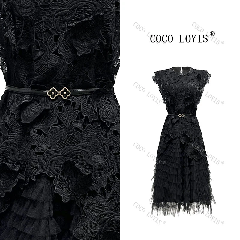 【双双专属】蕾丝气质公主轻奢新娘设计师拼接宴会连衣裙2503081