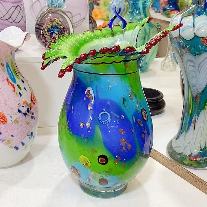 日***）琉璃花瓶高度34厘米10厘米