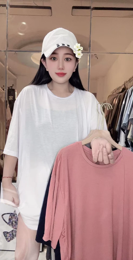 外贸纯棉大码T恤男女同款5566