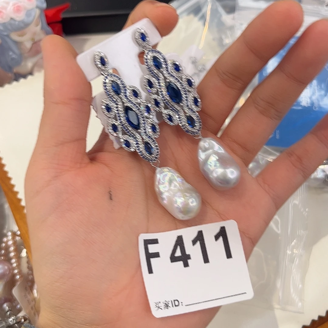 合金淡水珍珠耳饰