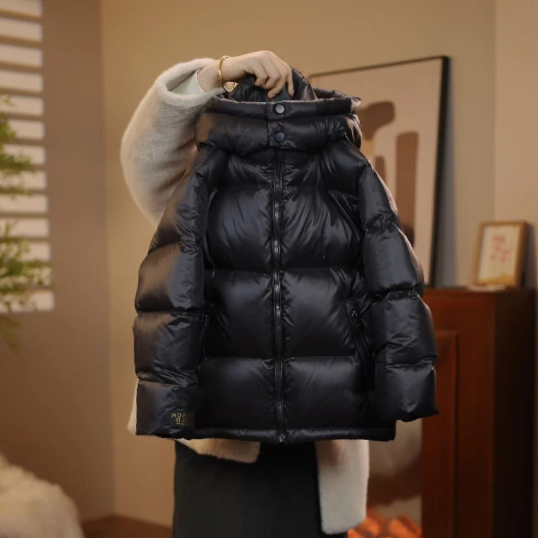 正品儿童新款防寒服黑金中大童女童连帽保暖短款冬季加厚宽松外套