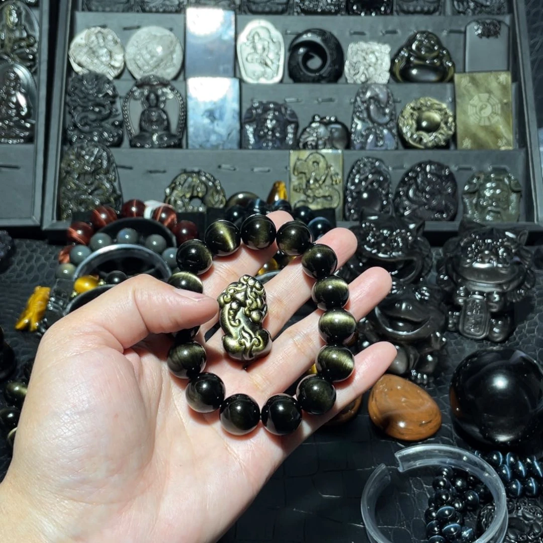 黑曜岩手链未镶嵌天****。