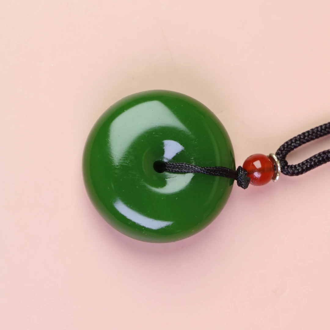 主播推荐！和田玉碧玉平安扣