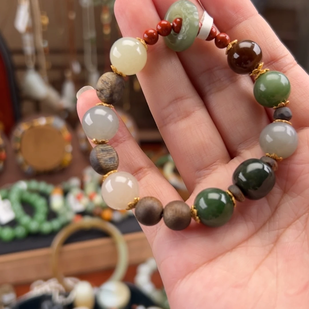 未镶嵌手串和田玉多宝手串