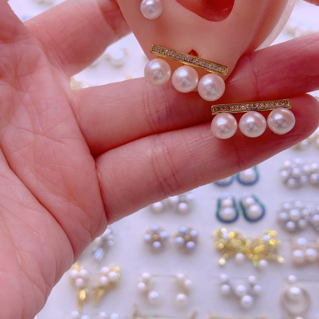 合金耳饰淡水珍珠