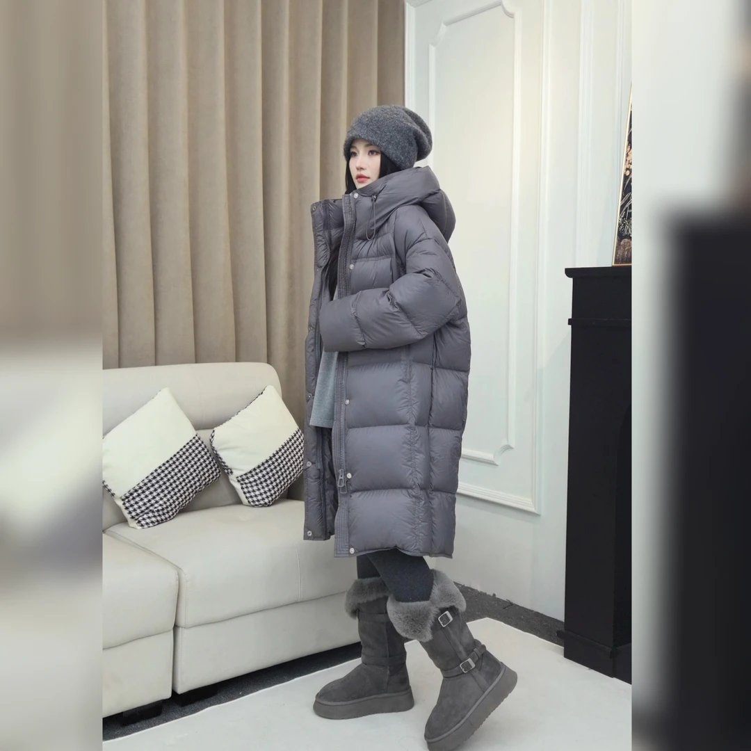【仟亿vv】零压泡芙款轻盈90白鸭绒大被子时尚百搭长款羽绒服