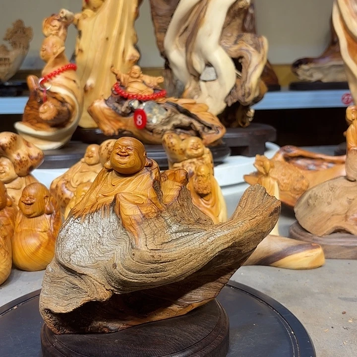 柏木太行崖柏弥勒佛