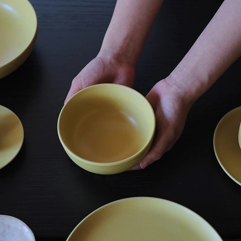 【瑕疵】雾面鸭黄系列 4.5英寸小碗 12×6cm 375ml