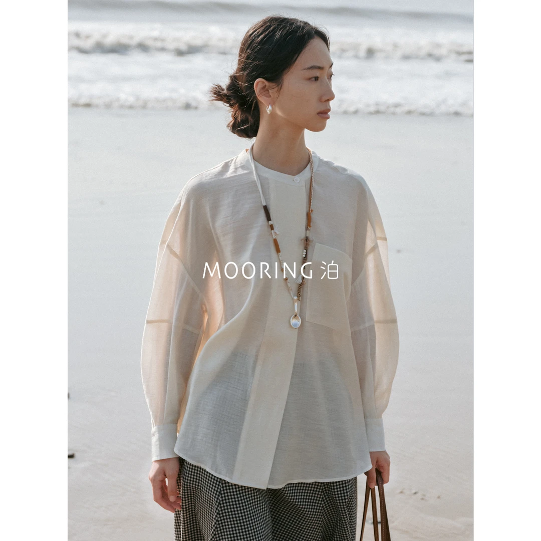 MOORING泊  天放 | 醋酸混纺长袖设计感衬衫