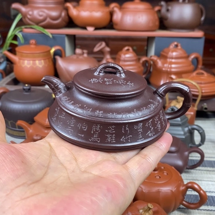 茶壶紫砂东坡居士150cc原矿石红紫砂特价