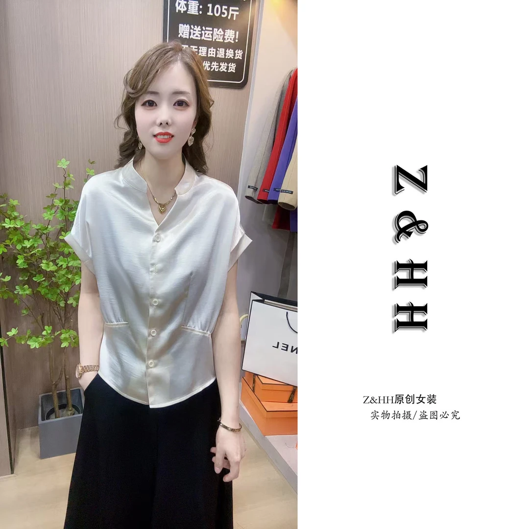 法式短袖防晒衬衫上衣女2025新款夏季爆款独特漂亮轻奢高级感衬衣