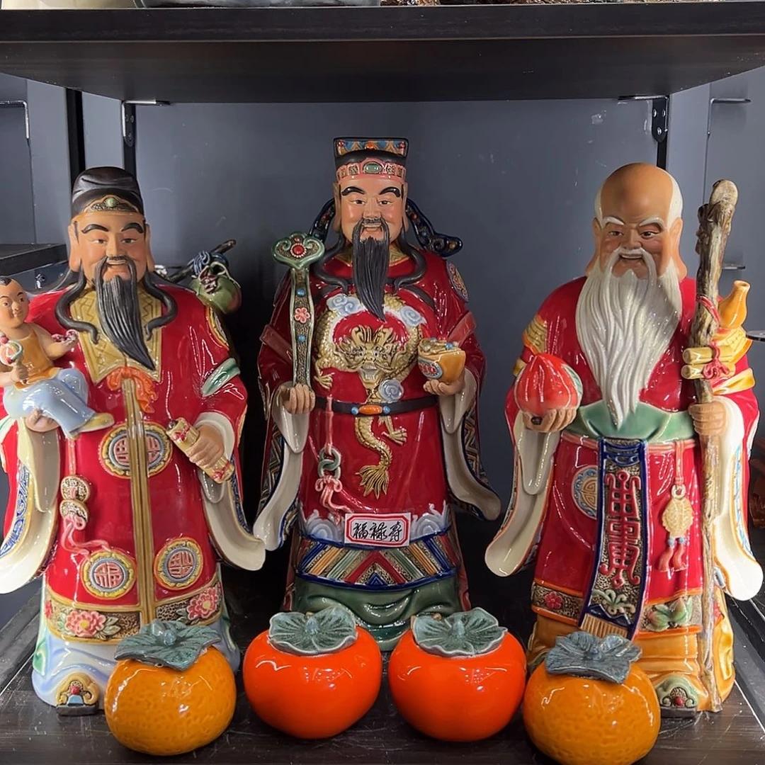 陶福禄寿石湾陶艺
