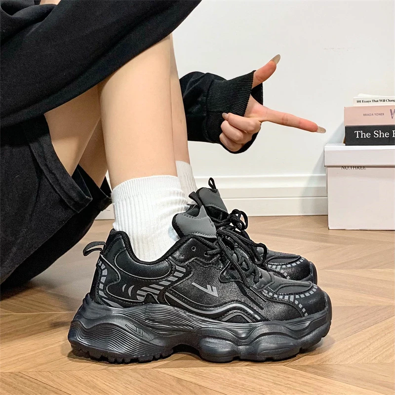 回力厚底爆改皮面老爹鞋防水透气2025秋季新款女款登山鞋轻便百搭