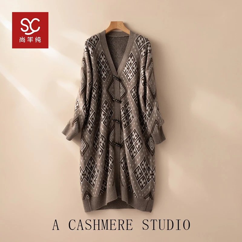 【Du特牛角扣】100纯山羊绒！宽松加厚秋冬大衣开衫外套女CYR240124