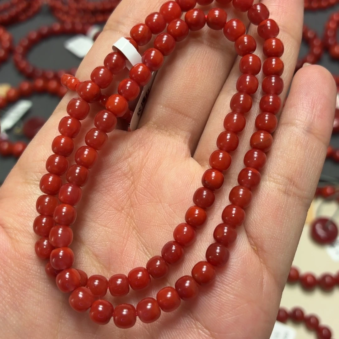 南红玛瑙未镶嵌玫红老型两圈玉化5.1+福利