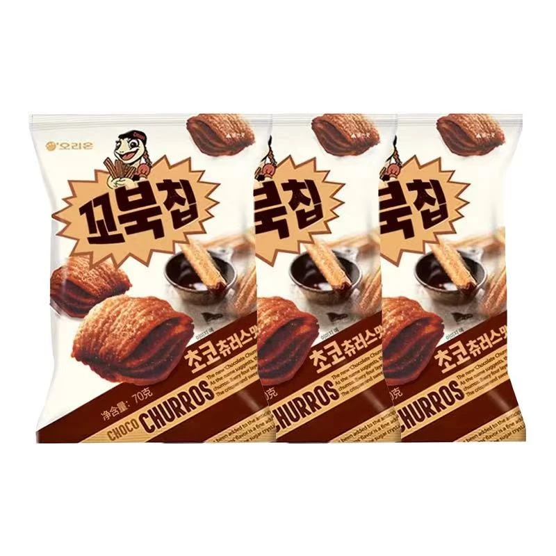 【25年8月21日到期】韩国进口好丽友龟壳型巧克力味脆片70g*6袋