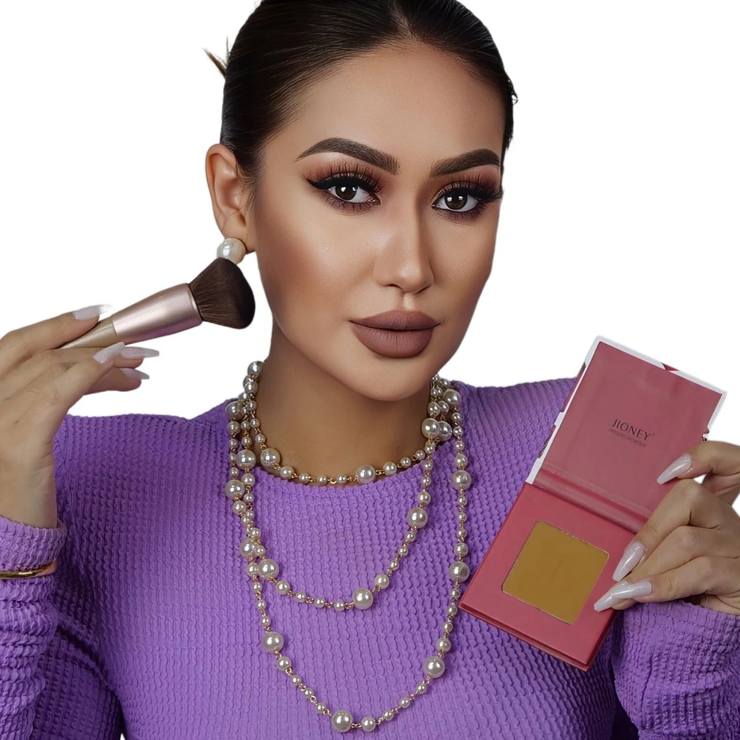 JIONEY哑光双色便携粉饼修容修饰单色腮红眼影（姜黄色）