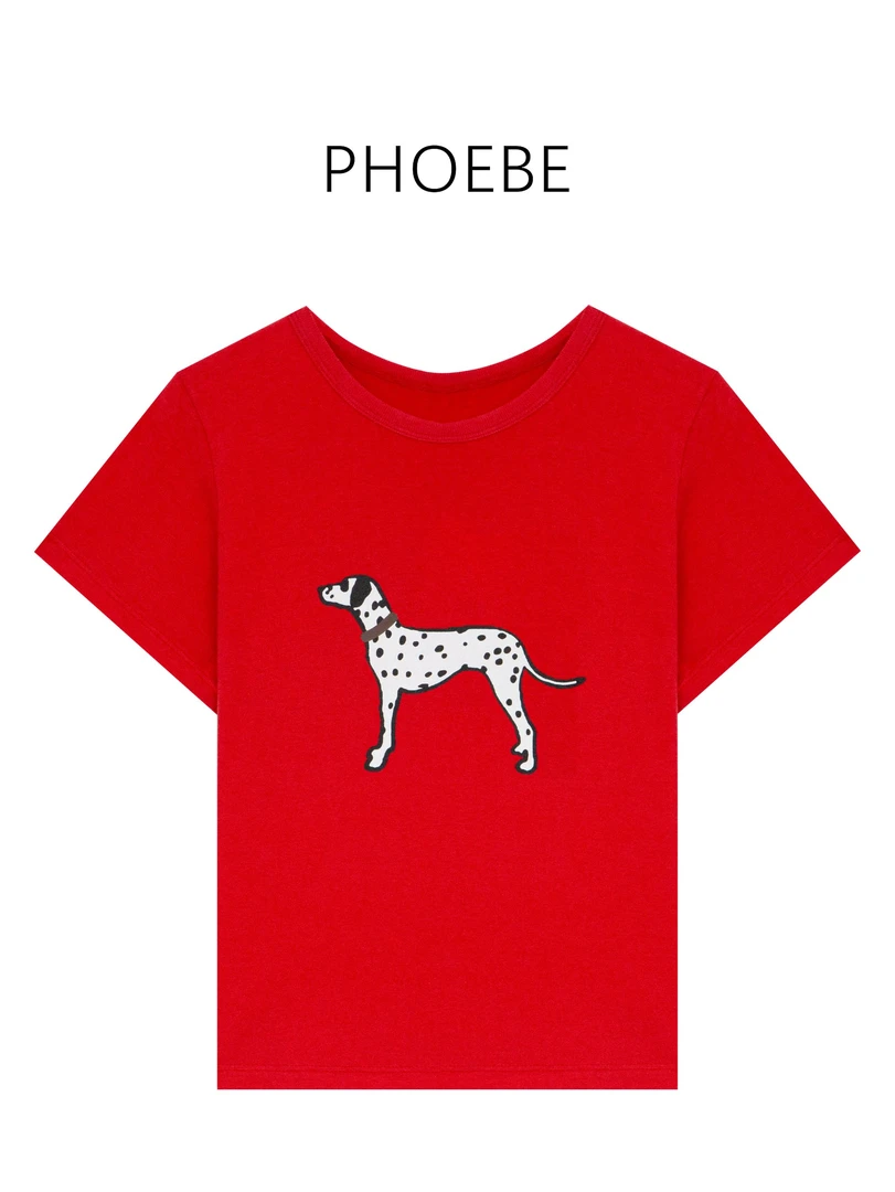 韩【斑点狗T】PHOEBE叶姐 简约ins感短袖T HF5050717C