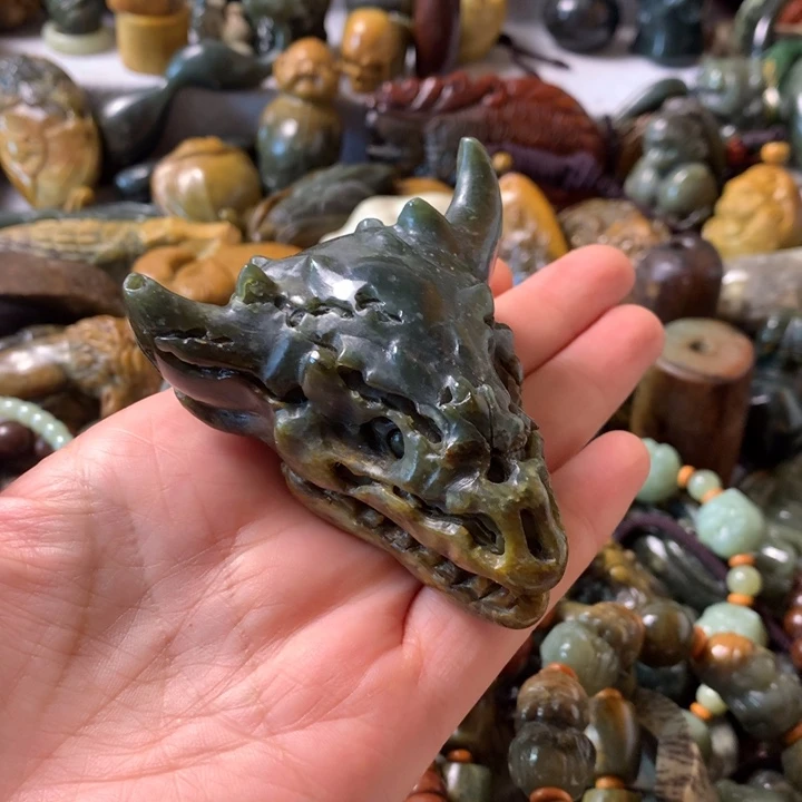 未镶嵌岫岩河磨玉（透闪石质玉）笔搁