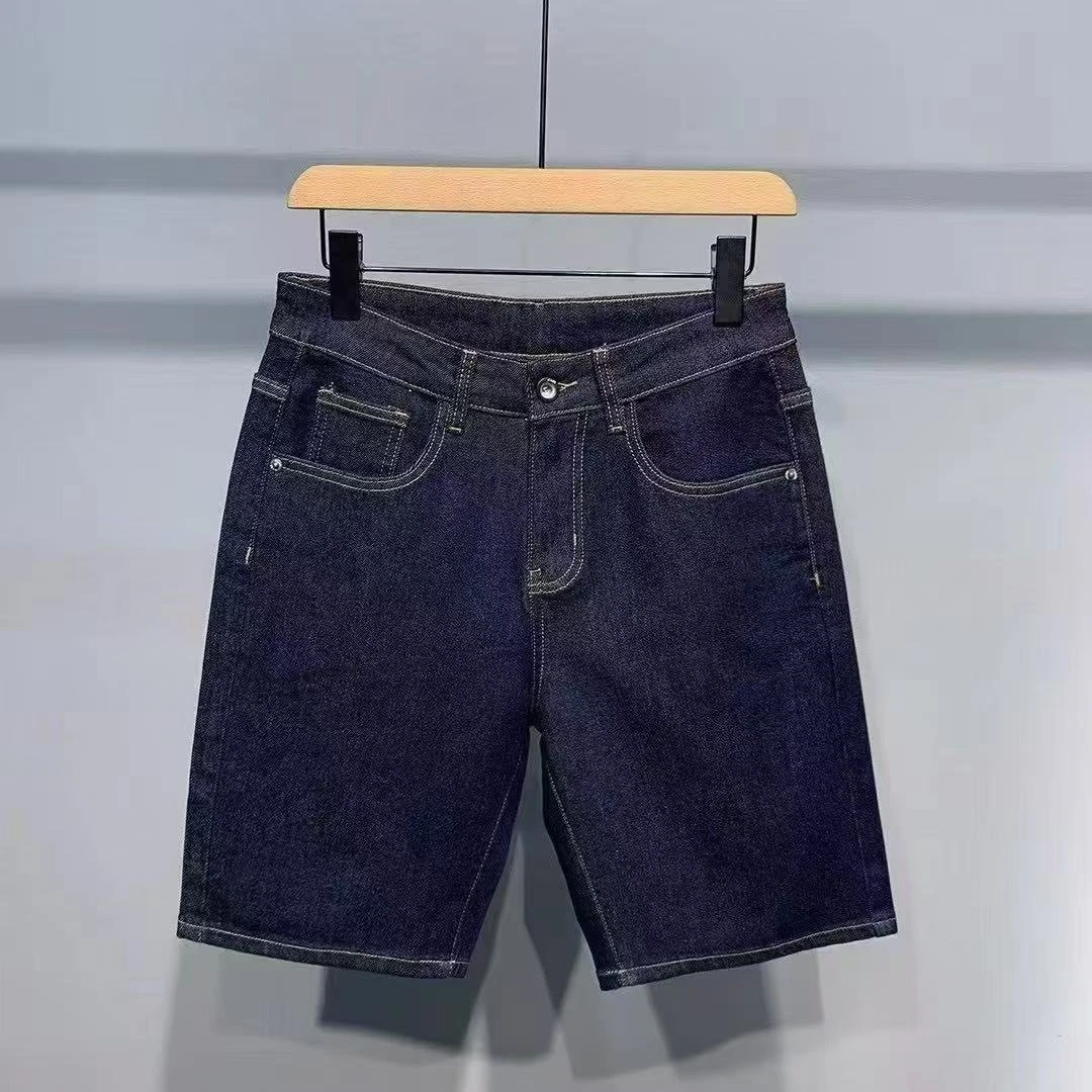 丽宝男装2025夏季高品质普洗蓝五分裤牛仔短裤（7228）