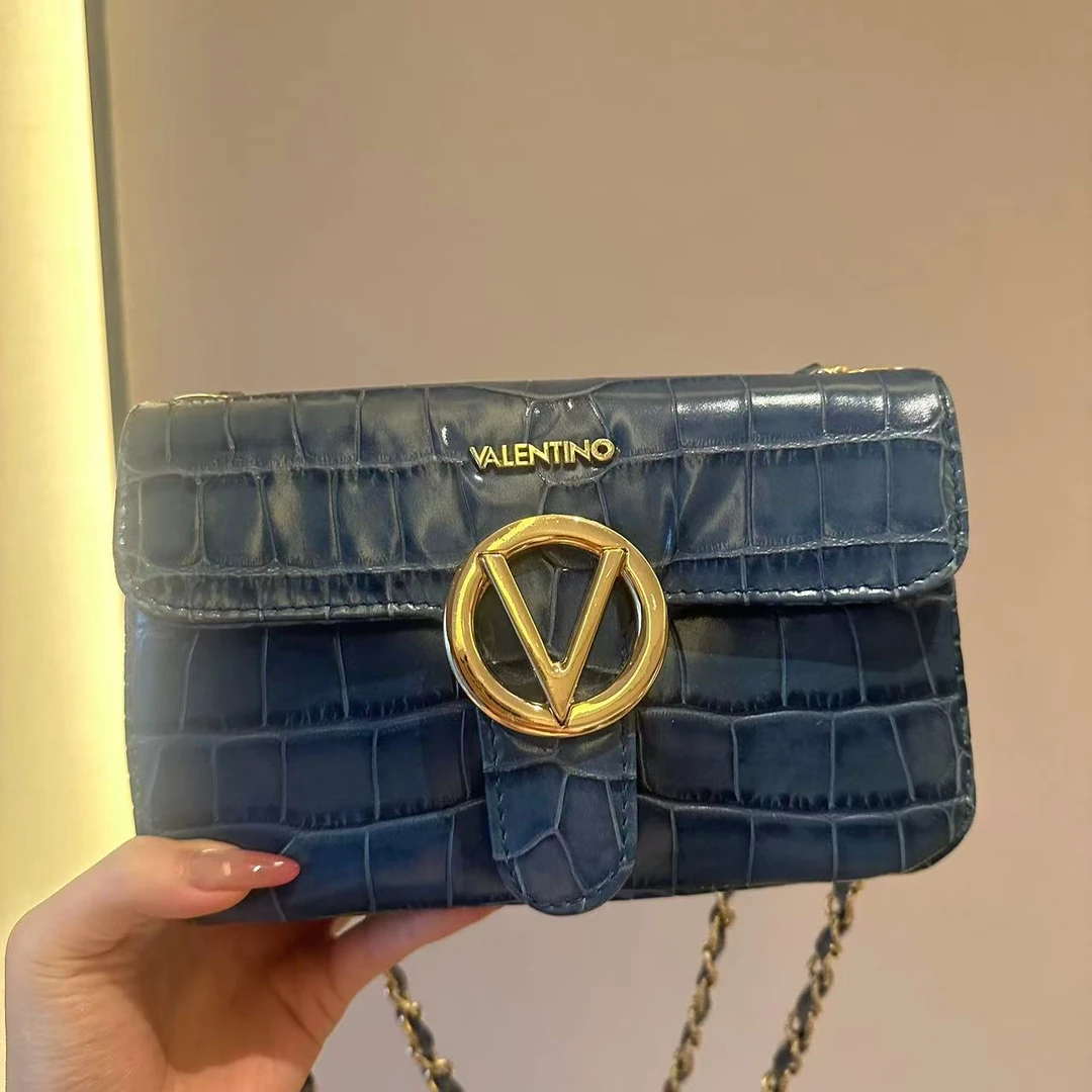 95新 Valentino/华伦天奴 华伦天奴蓝金单肩包/非真假不退补不换