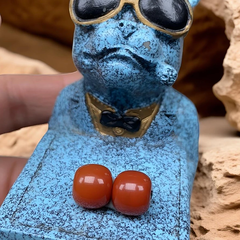 南红玛瑙瓦西料老型珠散珠川料纯色柿子红满肉腰珠配珠单珠配饰